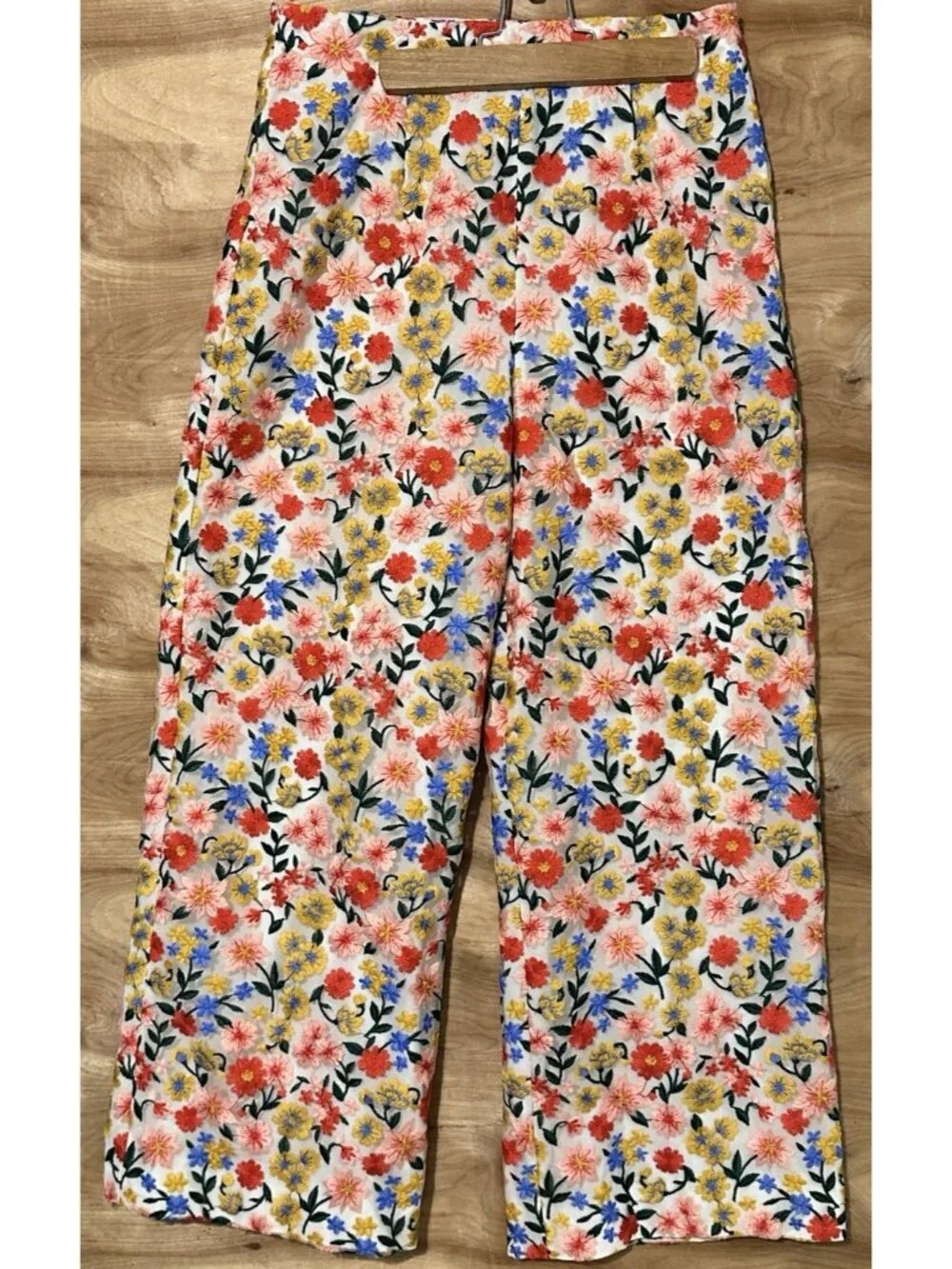 Antonio Melani  Woman Sz 4 Dress Pants Nellya Floral Embroidered Wide Leg Boho